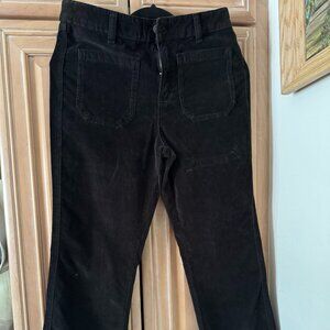 Free People - High Time Black Velvet Cropped Kick Flare Pants